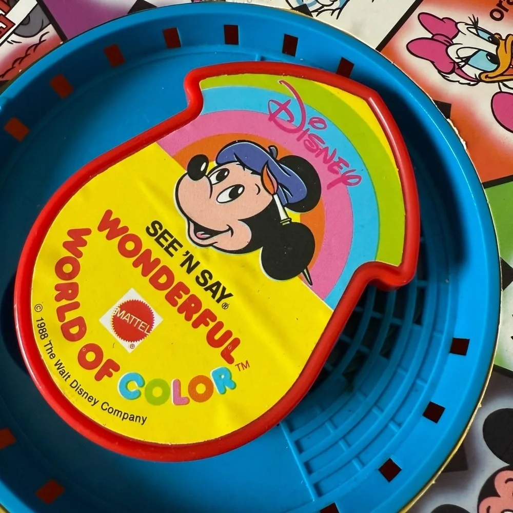 VTG Mattel ‎ Disney 1988 See N Say Wonderful World of Color - Tested And WORKS!